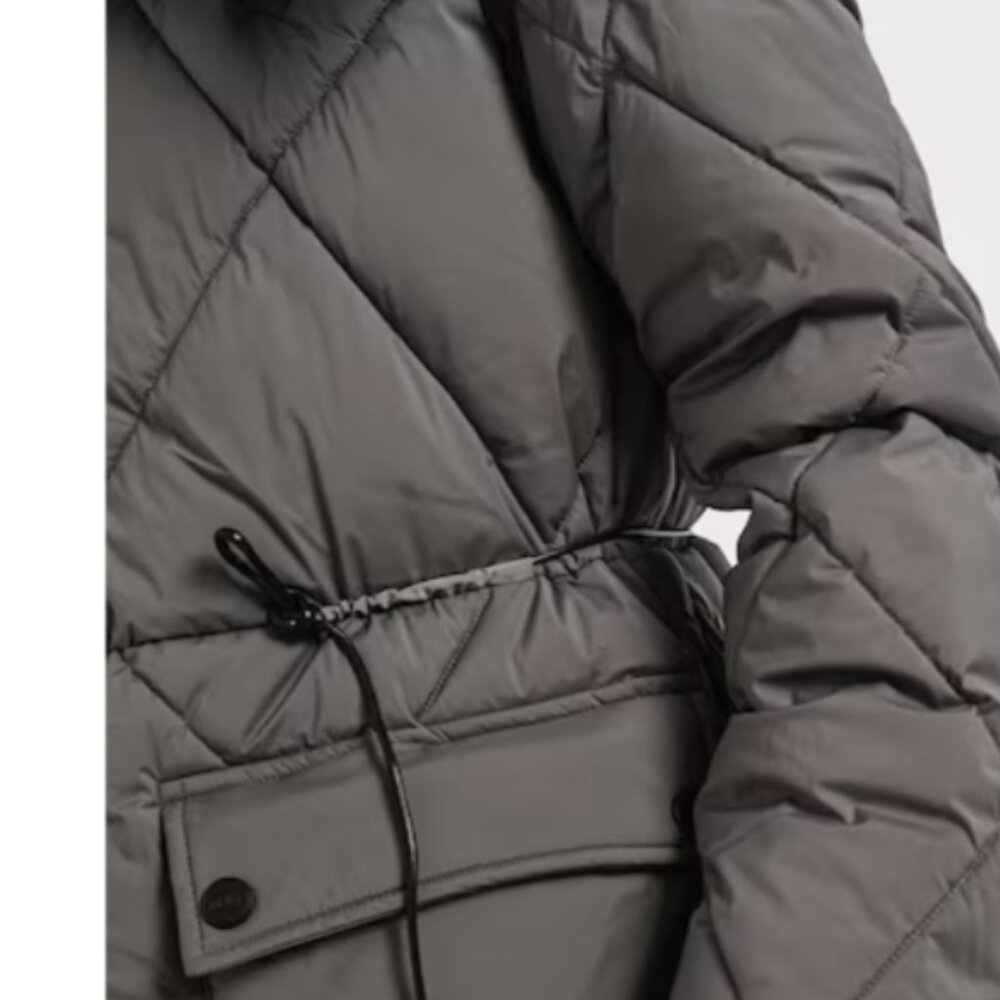 NWT DKNY Pillow Collar Diamond Quilt Long Puffer jacket with oversized - Picture 8 of 13